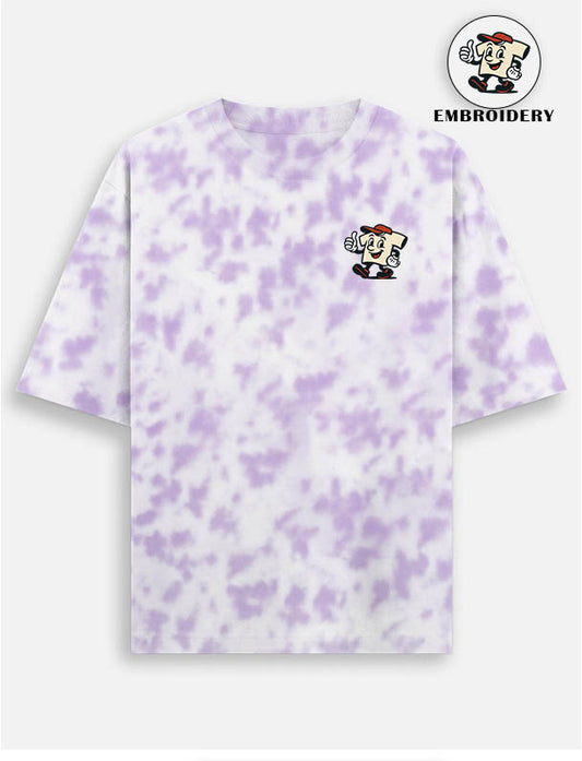 Tie Dye Oversized T-Shirt | Mascot Design | Embroidery | Cool | Premium Fabric.