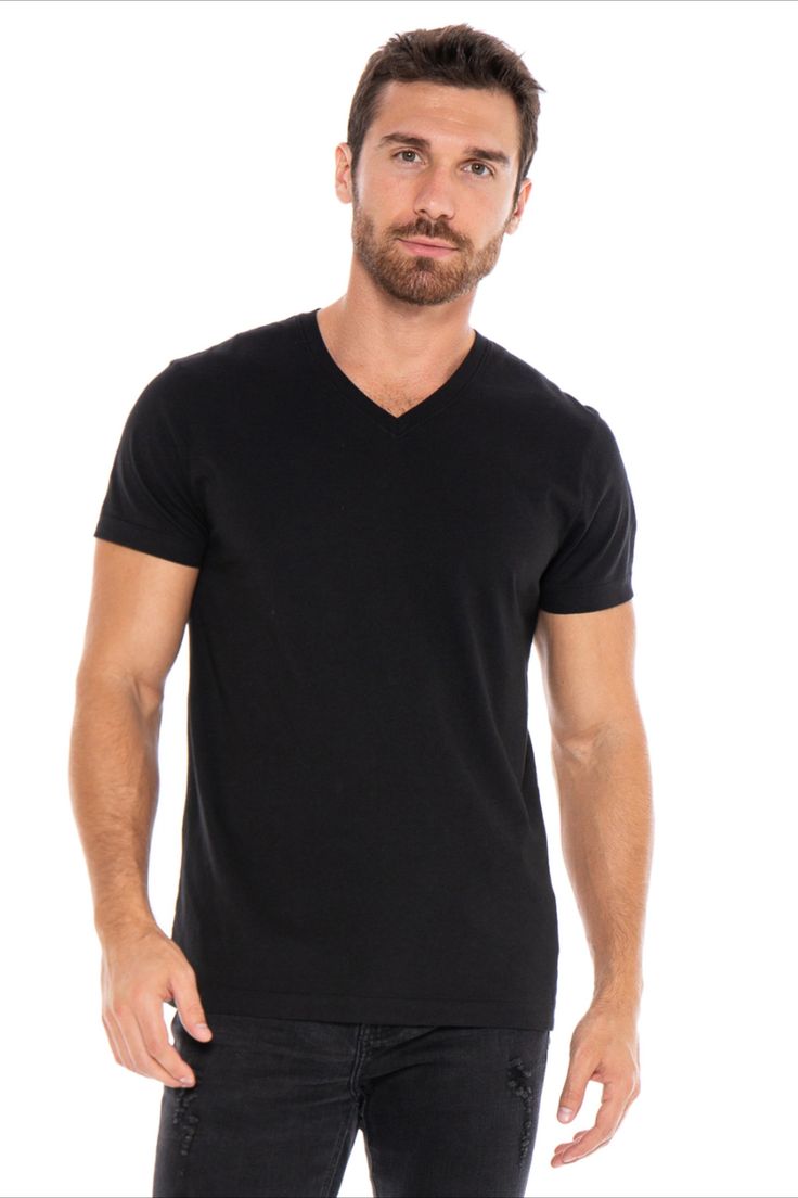 Male V Neck T-Shirt | UV34 | Plain Black | Soft | Comfortable | Stylish.