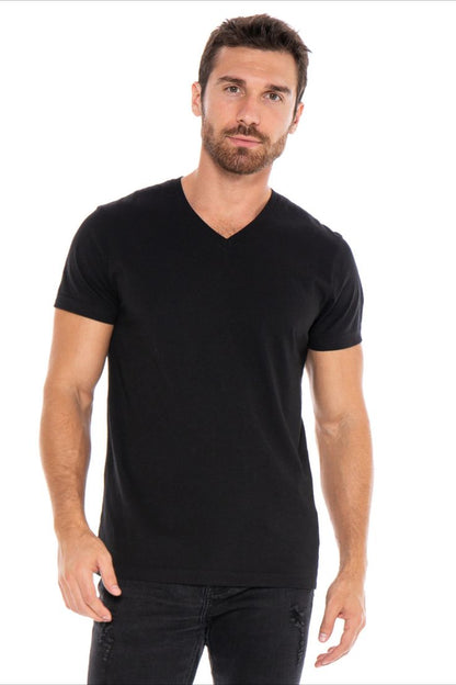 Male V Neck T-Shirt | UV34 | Plain Black | Soft | Comfortable | Stylish.